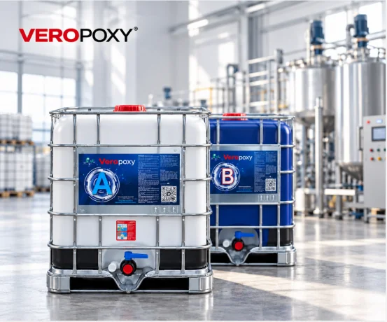 VEROPOXY epoxy resin IBC tanks in a specialized manufacturing facility