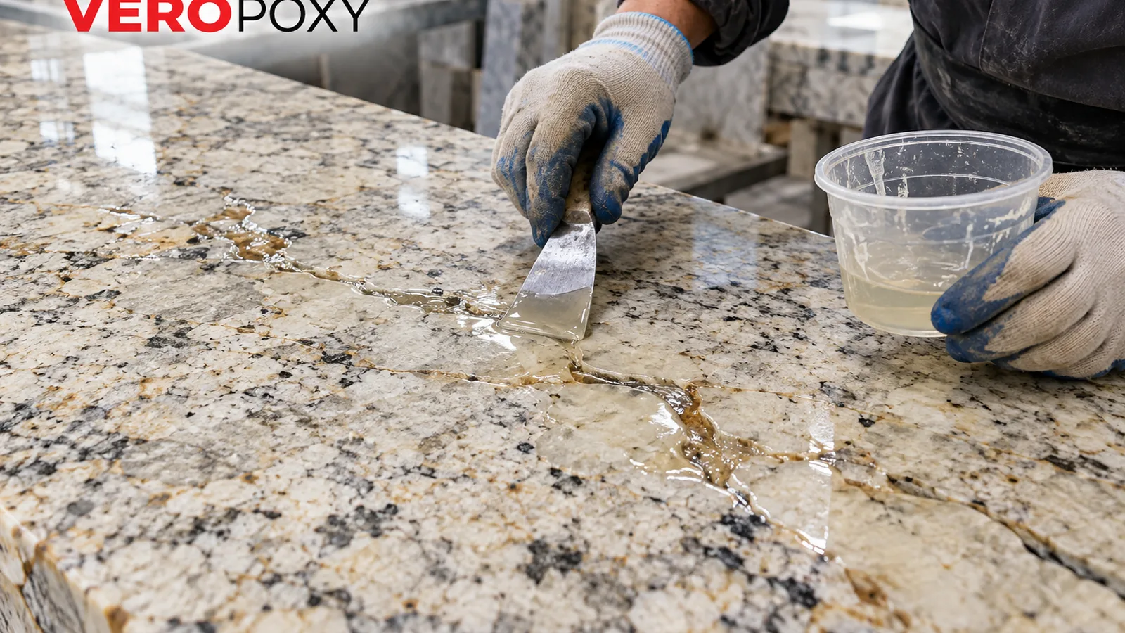 Light granite epoxy application